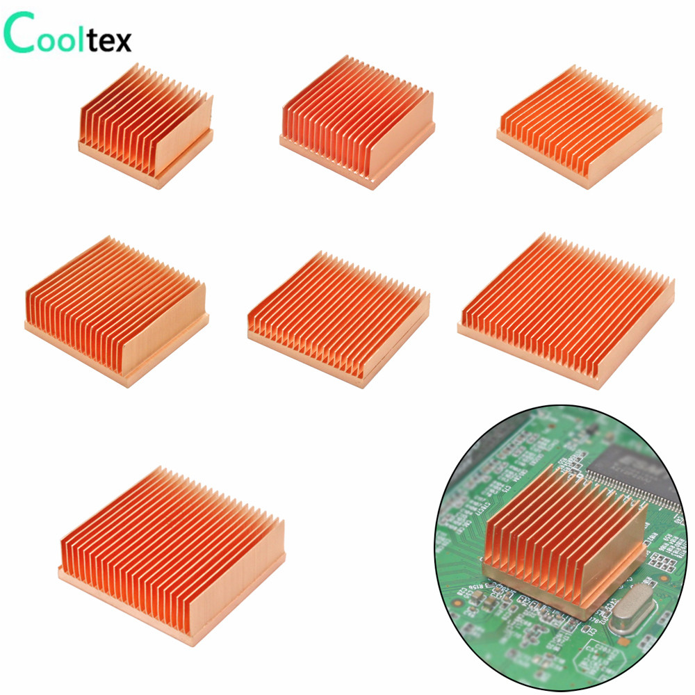 Pi Cooler - ฮีทซิงค์ทองแดงบริสุทธิ์แบบ DIY พร้อมครีบระบายความร้อน สำหรับชิปอิเล็กทรอนิกส์ Raspberry Pi
