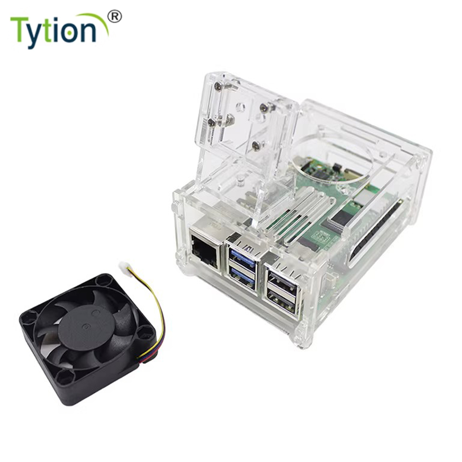 Pi 5 Case - เคสอะคริลิคสำหรับ Raspberry Pi 5 พร้อมพัดลมระบายความร้อนขนาดใหญ่ 4010